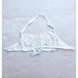NWT Free People x We Are HAH Halter Bralette Size M White Strappy Boho Eco‎ Lace